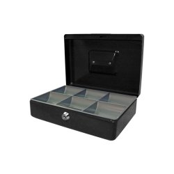 Wedo 703 sort Pengekasse med mntbakke - nglels - 25x18x9cm